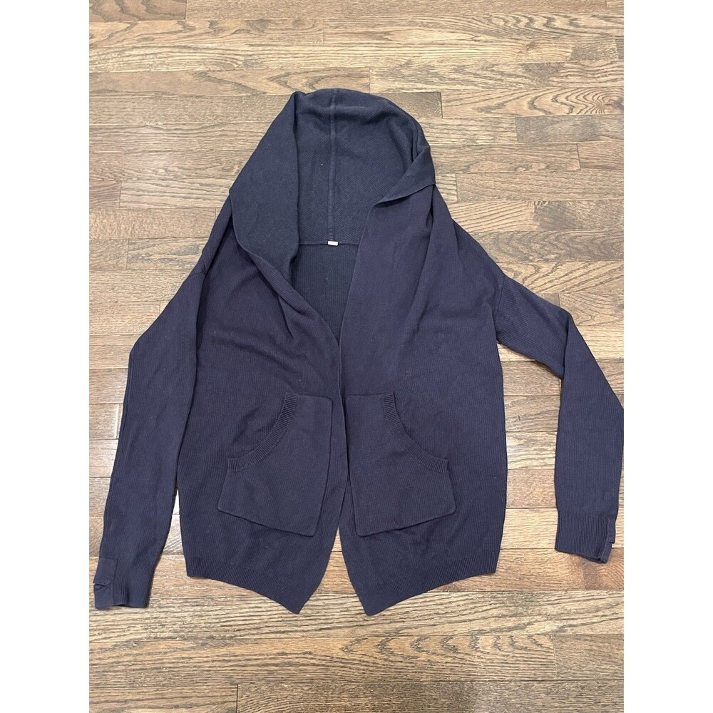 Lululemon Inkwell Cabin Yogi Wrap Slouchy Cardigan Hoodie Navy Blue Sz 6 8 Rever